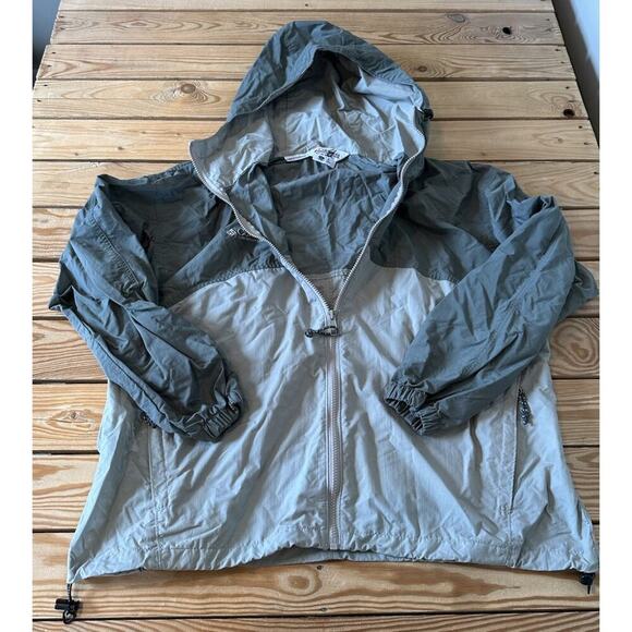 Columbia Hooded Lightweight Windbreaker Jacket Size XL Women’s Gray Full Zip - Picture 1 of 8